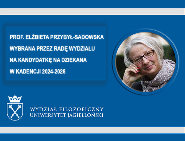 Prof. Elżbieta Przybył-Sadowska wybrana przez Radę Wydziału Filozoficznego na kandydatkę na Dziekana w kadencji 2024-2028